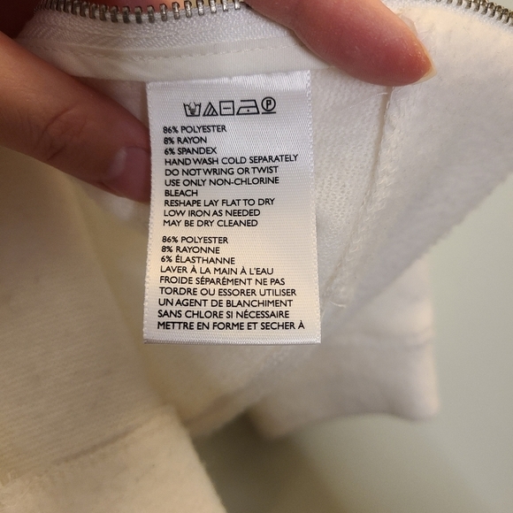 BDG Urban Outfitters White Crew Neck Pullover Sweater Size XS Side Zipper Fleece - Picture 10 of 10